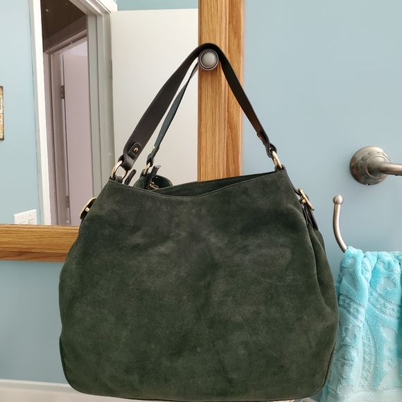 SOLD - New Michael Kors Olive / Malachite Hudson Downtown Hobo - Picture 5 of 8